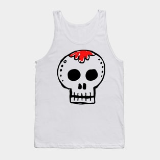 Sugar Skull Doodle Black Tank Top